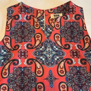 Verse Pink and Blue Paisley Sleeveless Top